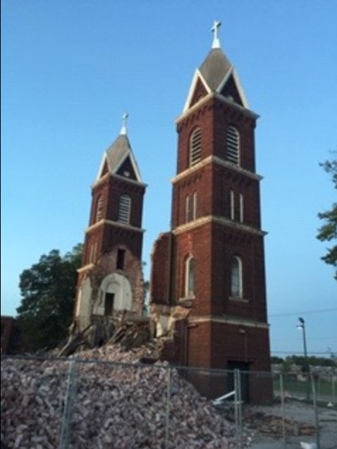 Historic church before demolition